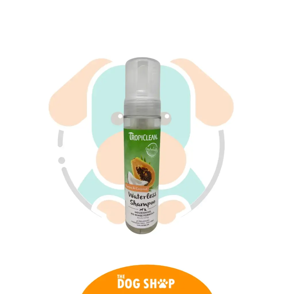Shampoo en seco tropiclean papaya y coco 220 ml