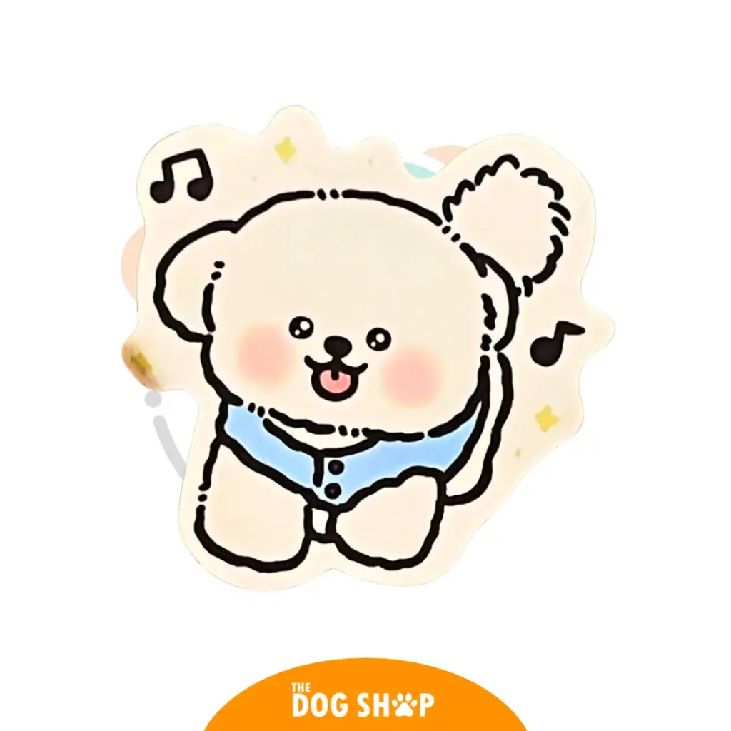 Sticker 4 cm x 5 cm POODLE / BICHON FRISE / TERRIER BLANCO