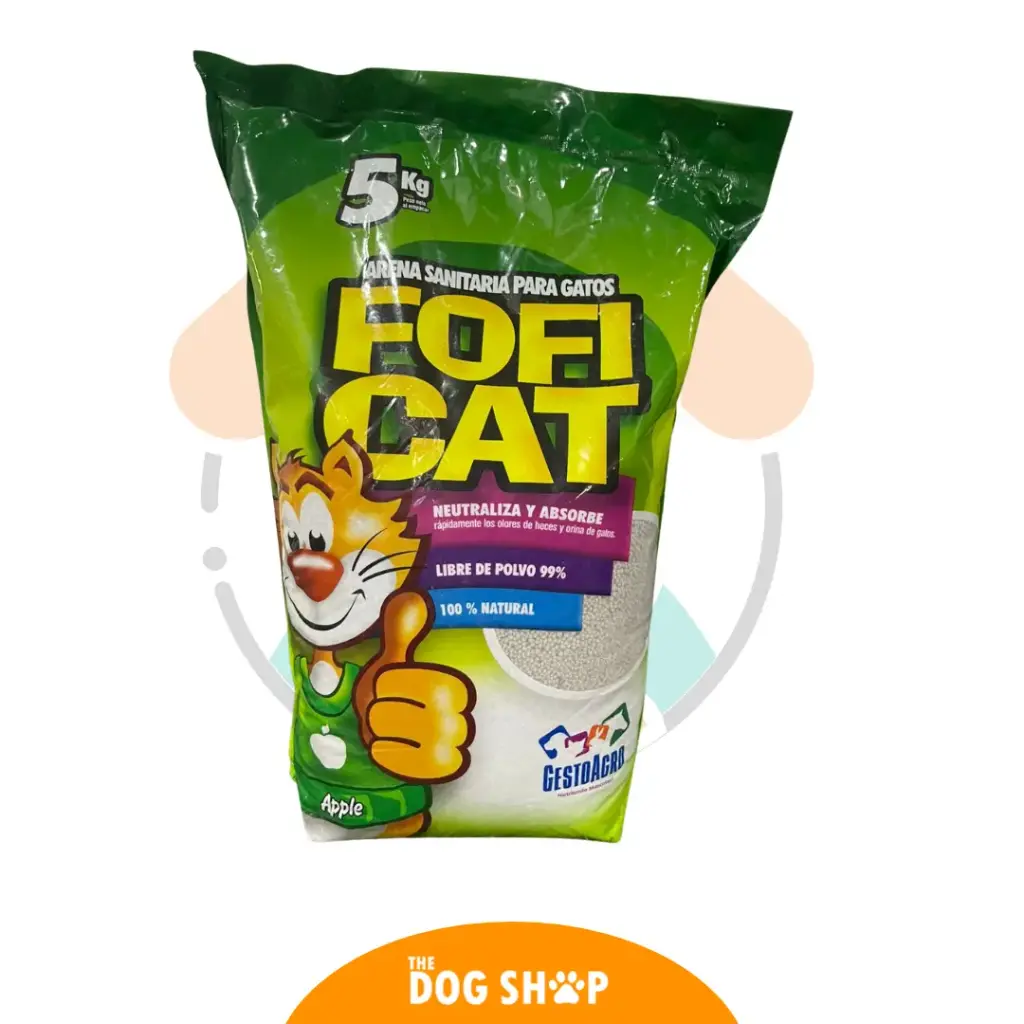 ARENA PARA GATO FOFICAT MANZANA VERDE 5KG