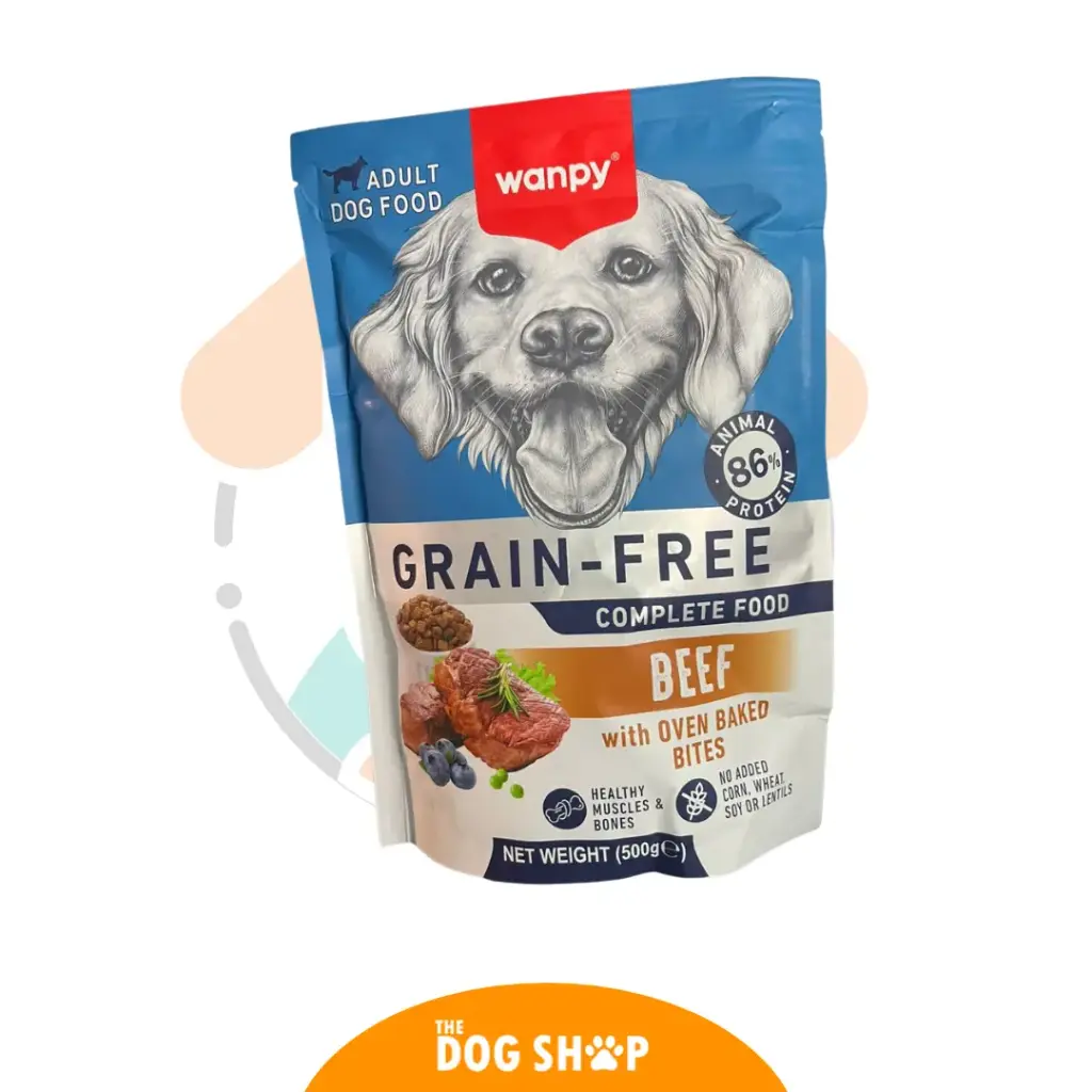 Wanpy Grain Free Beef para Perro Adulto con Oven Baked Bites – 500 g