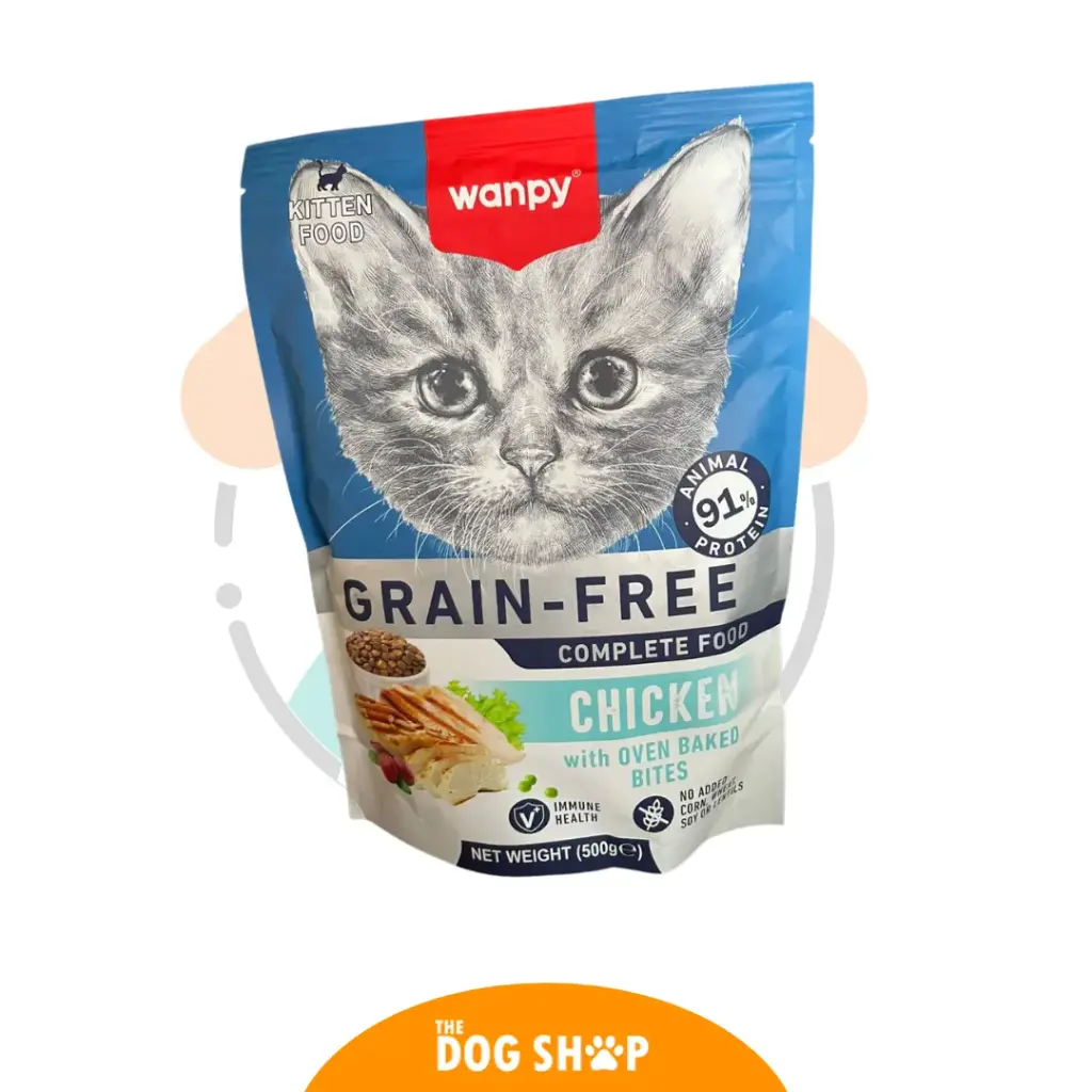 Wanpy Grain-Free Chicken with Oven Baked Bites – Kitten Food (500 g) - Comida Gato Cachorro (Gatito)