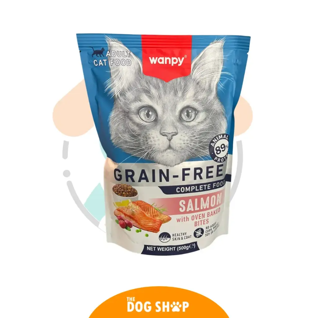 Wanpy Grain Free Salmón para Gato Adulto con Oven Baked Bites – 500 grms