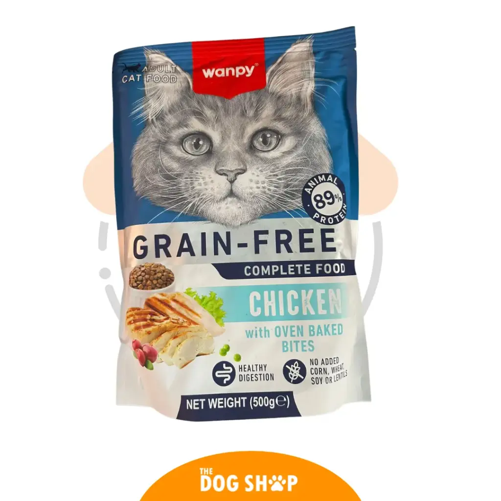 Wanpy Grain-Free Complete Food Chicken with Oven Baked Bites – Comida Gato Adulto 500 g
