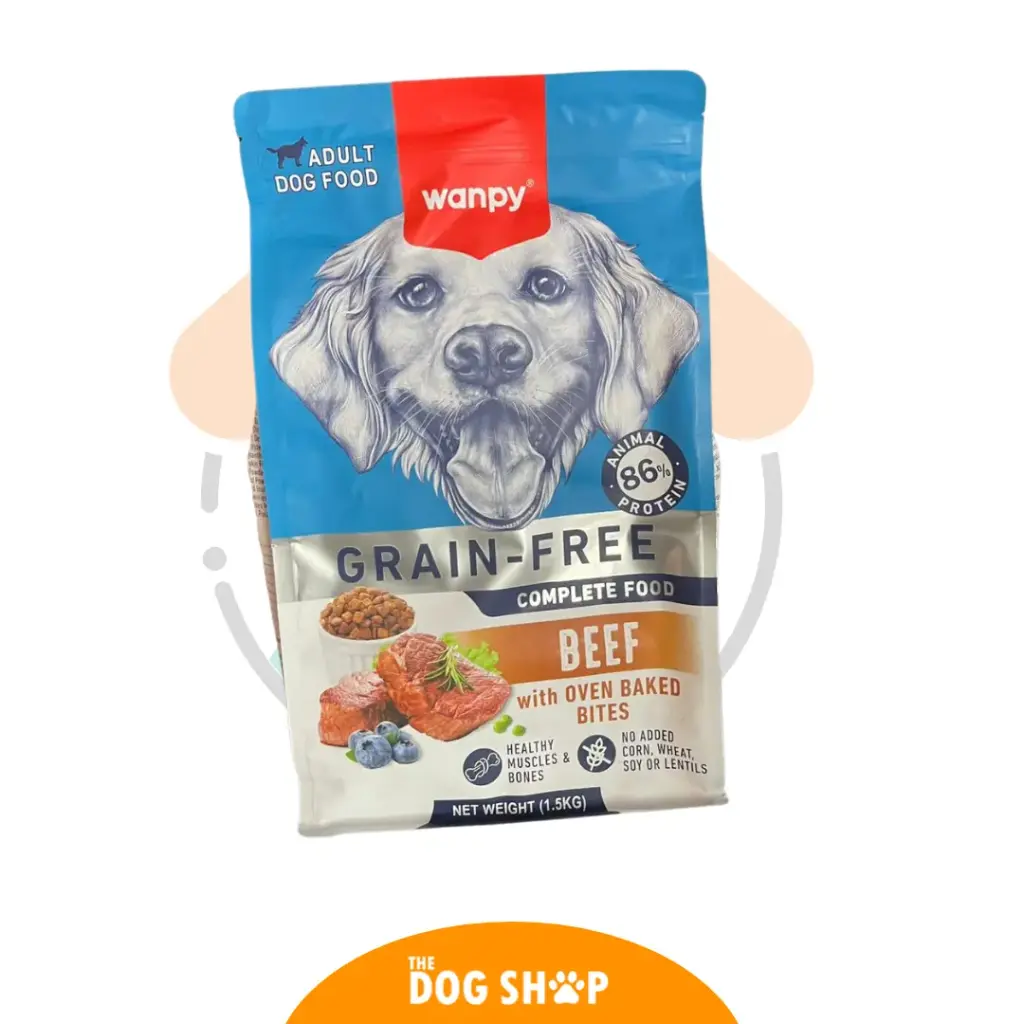 Wanpy Grain Free Beef with Oven Baked Bites – Adult Dog Food 1.5 kg
