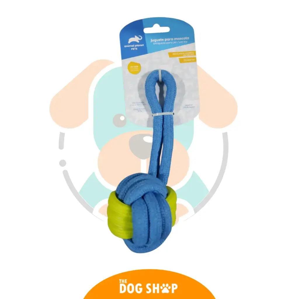 Juguete de Cuerda con Nudo y Aro Dental para Perros Animal Planet