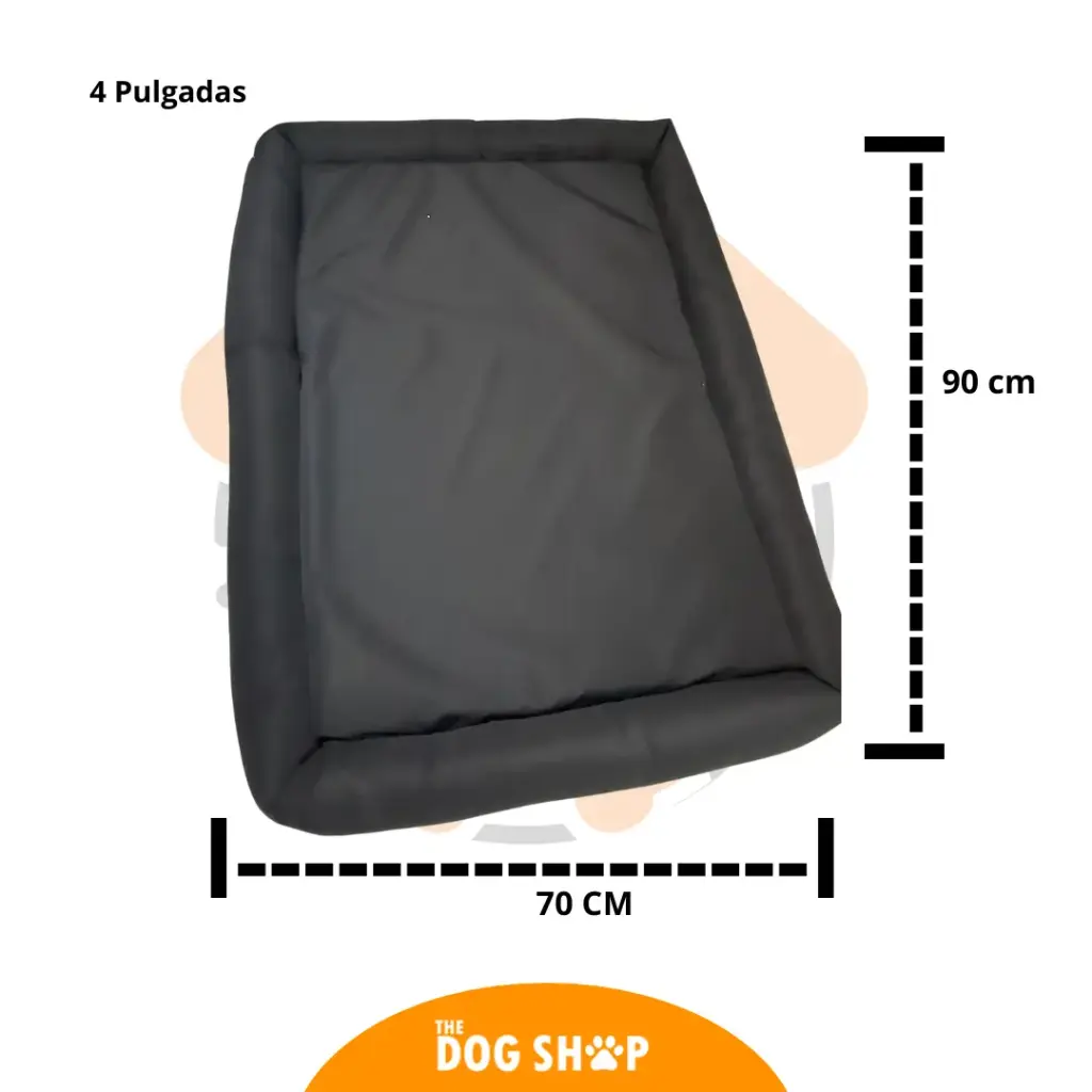 Cama 4 pulgadas Grosor Negro 70 cm x 90 cm M-L