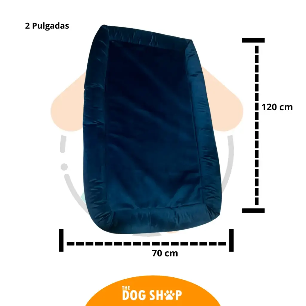 Cama 2 pulgadas Grosor Azul Velvet 120 cm x 70 cm L  