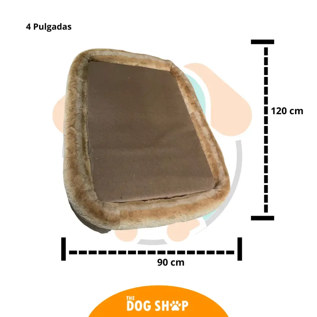 Cama 4 pulgadas Grosor cafe 120 cm x 90 cm XL 
