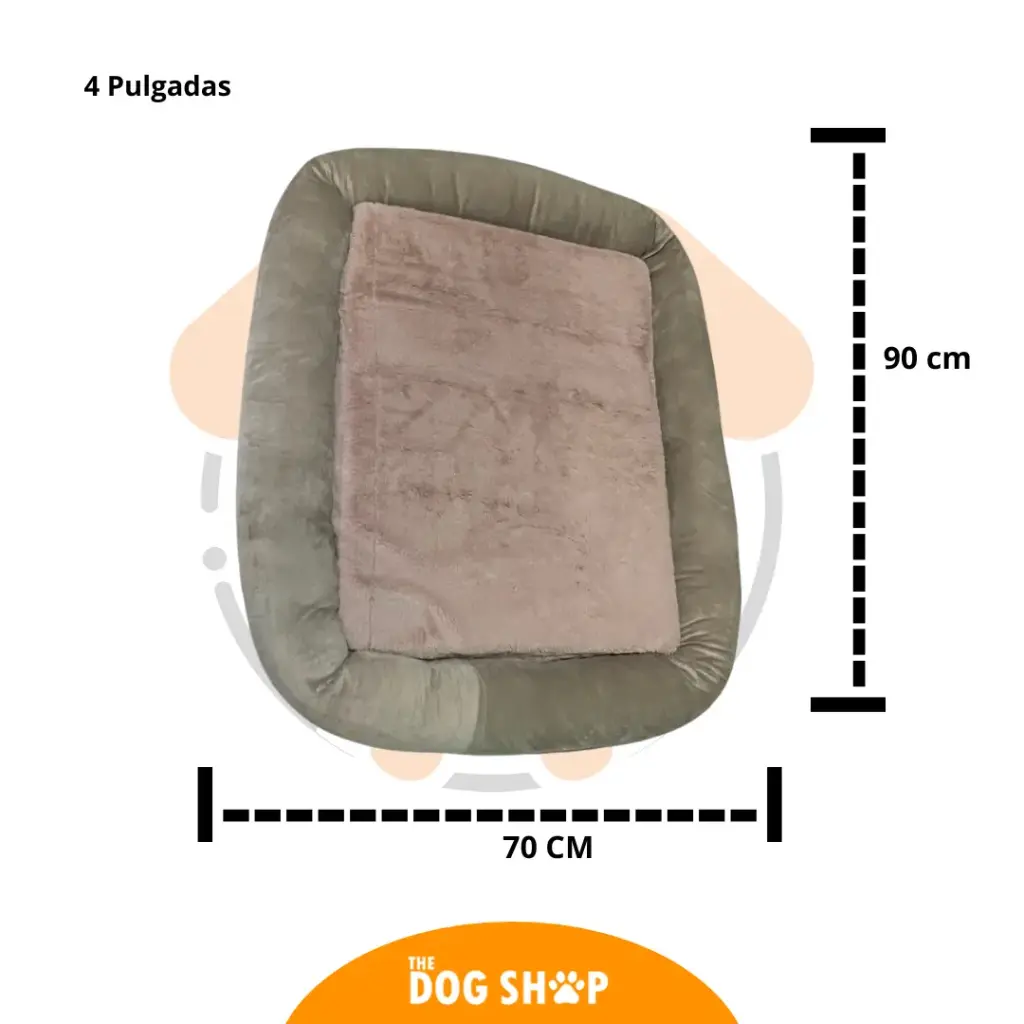 Cama 4 pulgadas Grosor gris suave 70 cm x 90 cm M-L 