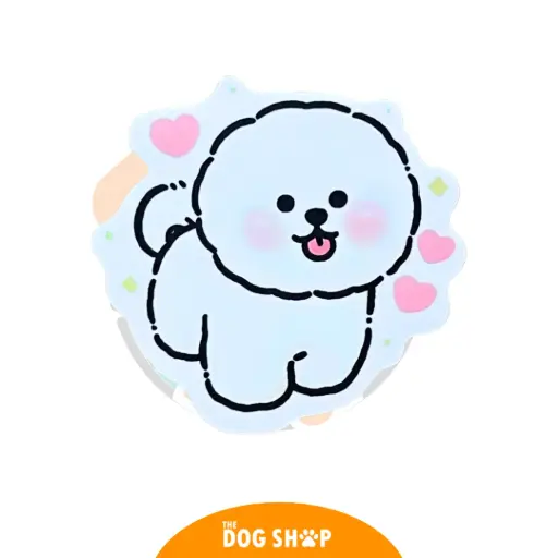 Sticker 4 cm x 5 cm POODLE / BICHON FRISE / TERRIER BLANCO