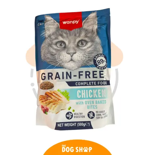 [6927749825142] Wanpy Grain-Free Complete Food Chicken with Oven Baked Bites – Comida Gato Adulto 500 g
