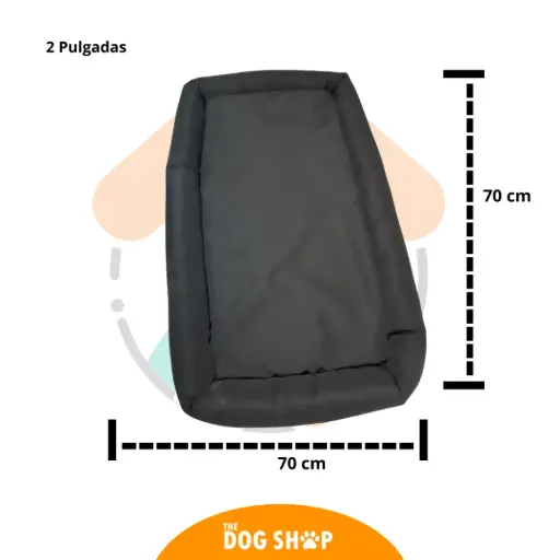 Cama 2 pulgadas Grosor Negro 70 cm x 70 cm M  