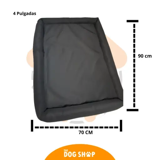 Cama 4 pulgadas Grosor Negro 70 cm x 90 cm M-L