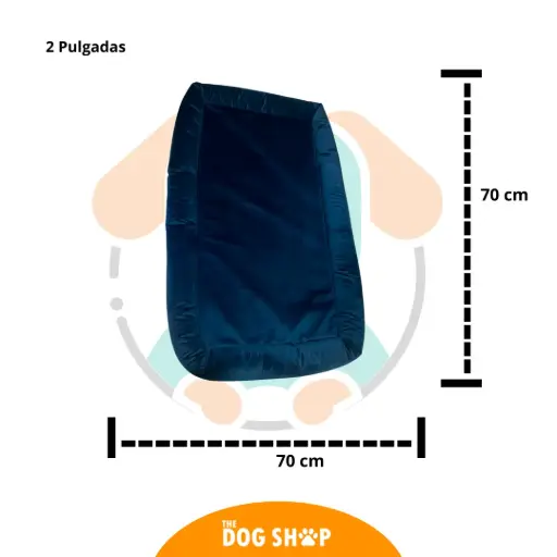 Cama 2 pulgadas Grosor Azul Velvet 70 cm x 70 cm M