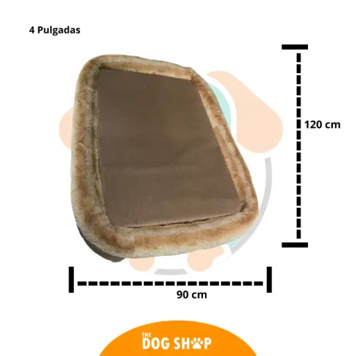 Cama 4 pulgadas Grosor cafe 120 cm x 90 cm XL 