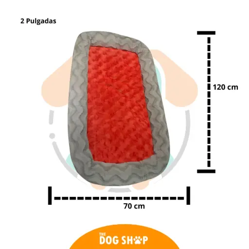Cama 2 pulgadas Grosor Naranja 70 cm x 1.20 cm XL 