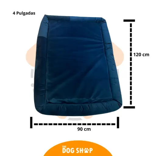 Cama 4 pulgadas Azul Velvet 120 cm x 90 cm XL 