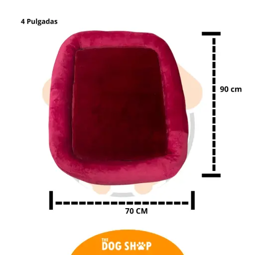 Cama 4 pulgadas Grosor red velvet 70 cm x 90 cm M-L  