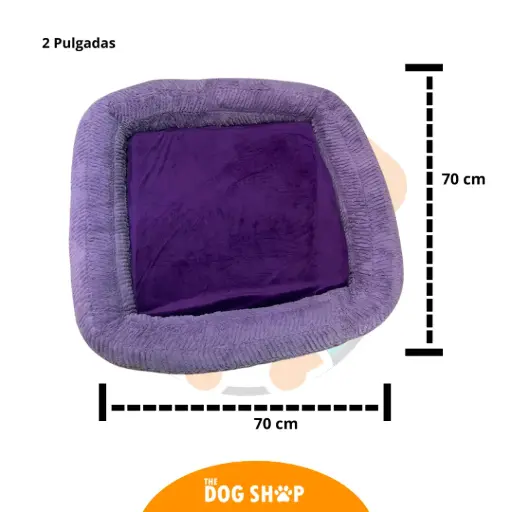 Cama 2 pulgadas Grosor morada 70 cm x 70 cm M 