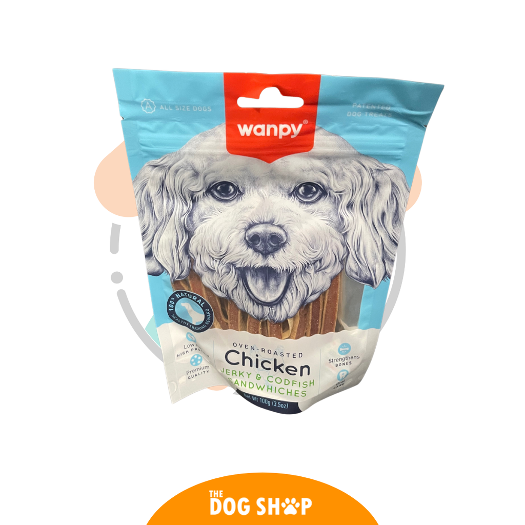 Wanpy Chicken Jerky & Codfish Sándwiches  